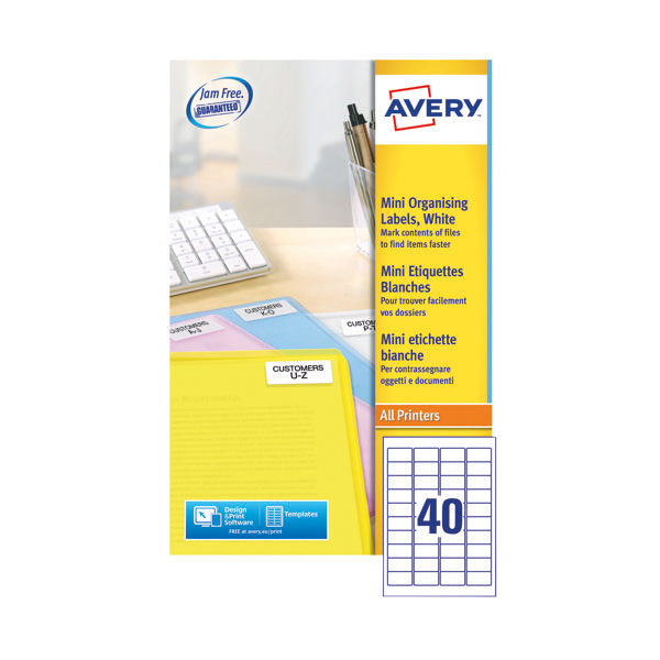 Avery Mini Laser Labels Wht Pk1000