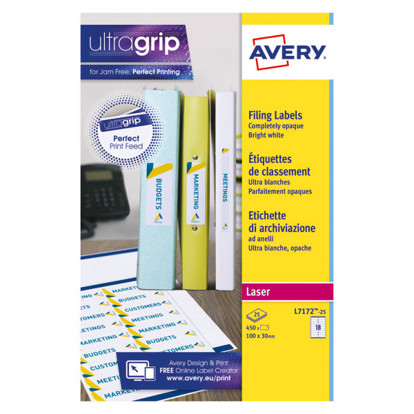 Avery Laser Ring Binder Label Pk450