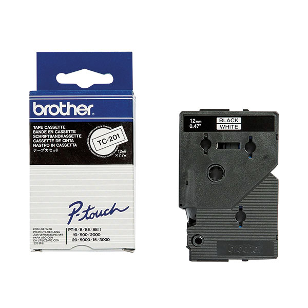 Brother TC-201 Tpe 12mm Blk/Wht Tpe