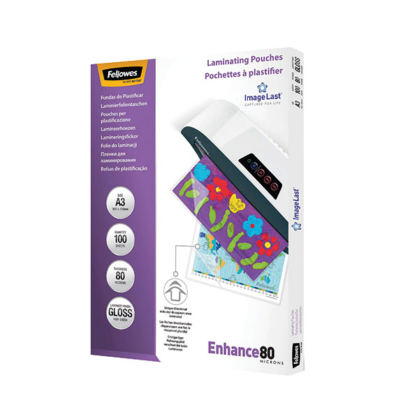 Fellowes A3 Gloss Lam Pouch Pk100