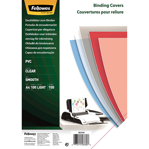 Fellowes Plastic Cover 150mc Pk100