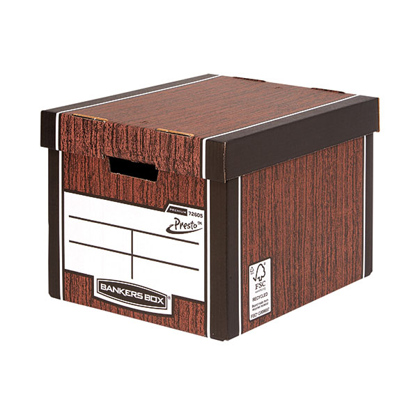 Bankers Box Tall Box Woodgrain Pk5