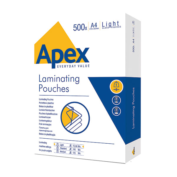 Fellowes Apex A4 Lam Pouch Pk500