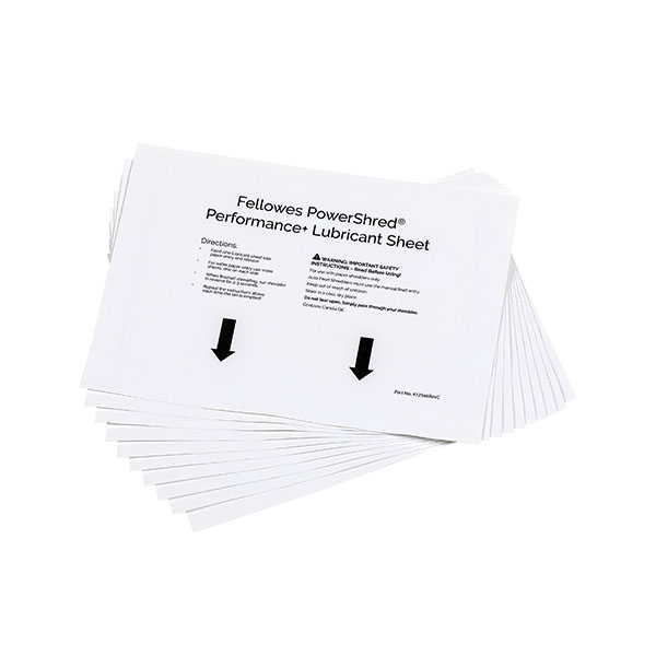 Fellowes Powershred Lubricant Sheets