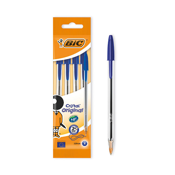 Bic Blue Cristal Bpoint 4 Pen Pk40