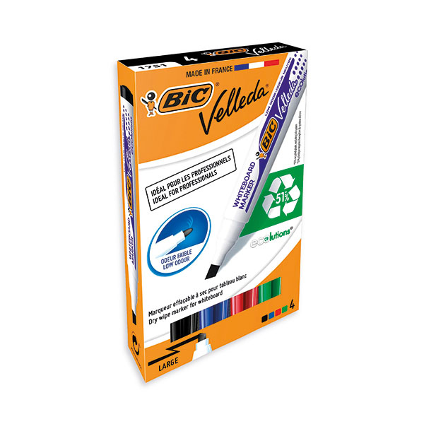 Bic Velleda 1751 Markers Ast Pk4