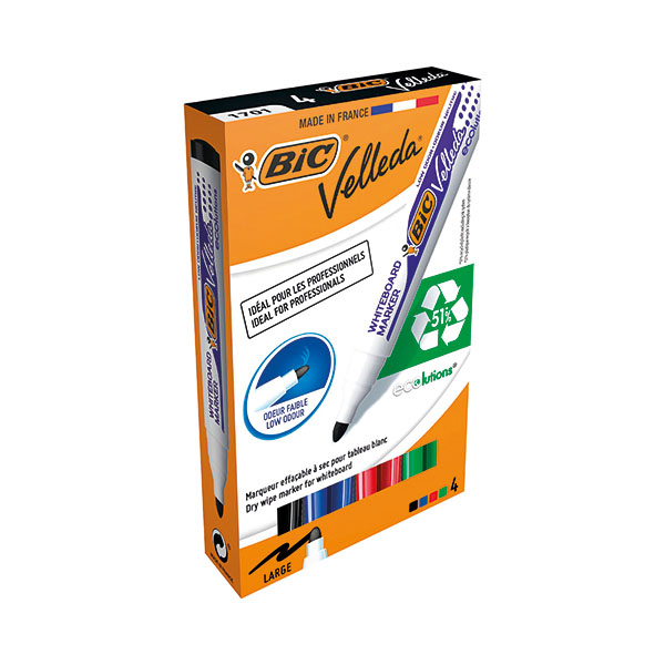 Bic Velleda 1701 Markers Ast Pk4