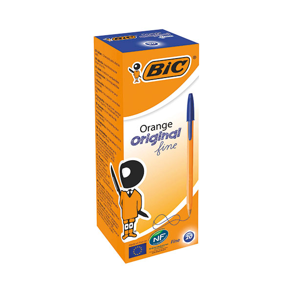 Bic Orange Fine Bpoint Pen Blue Pk20