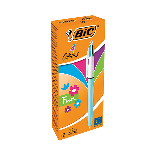 Bic 4 Colours Fashion Ball Pen Pk12