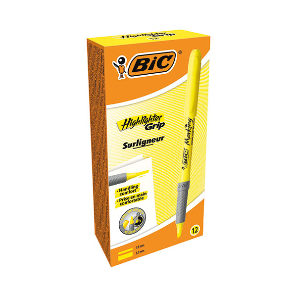 Bic Brite Liner Ylw Highlighter P12