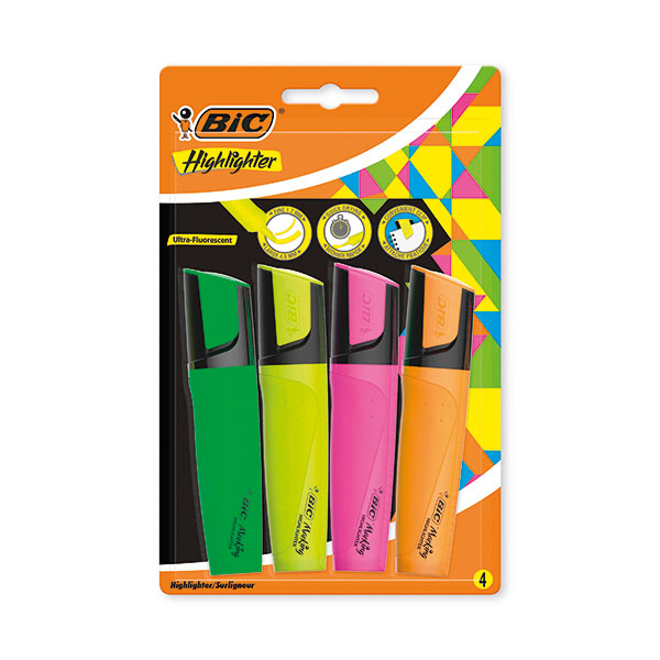 Bic Marking Highlighter Ast Pk4