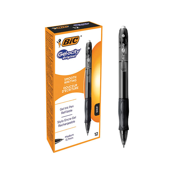 Bic Gelocity Rt Gel Pen Blk Pk12