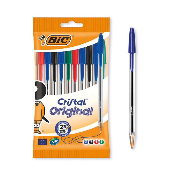 Bic Cristal Med Ast Bpoint Pen Pk10