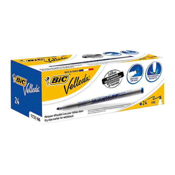 Bic Velleda Marker 1721 Blue Pk24