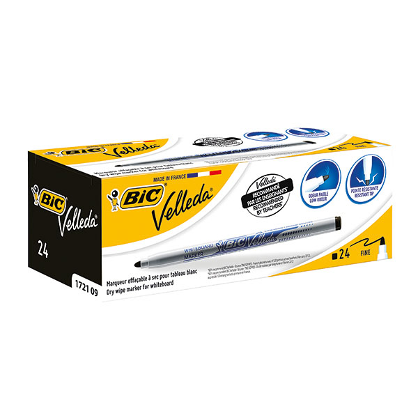 Bic Velleda Marker 1721 Blk Pk24