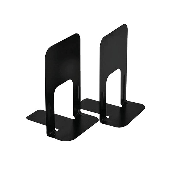Metal Large Deluxe Bookends Black