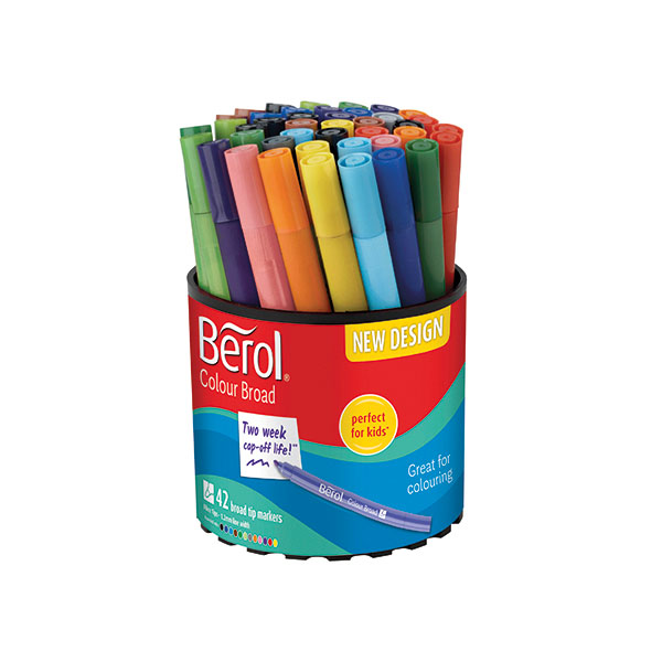Berol Colour Broad Pen Asst WB Pk42