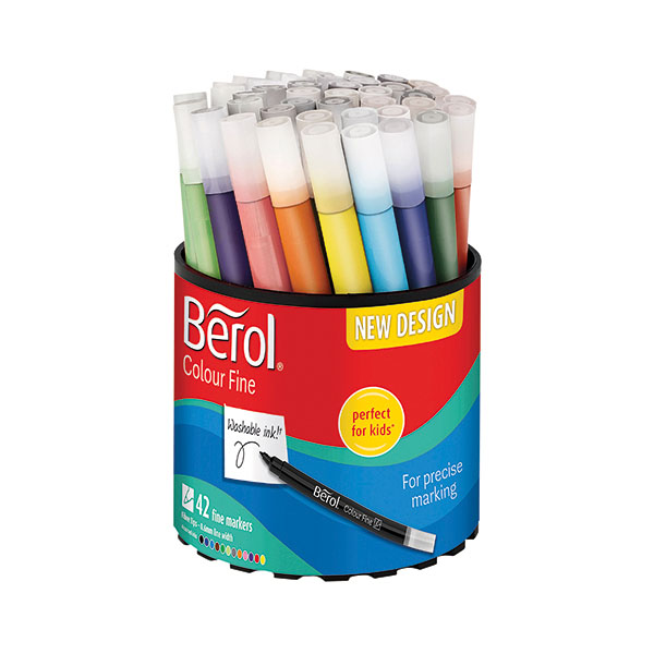 Berol Colour Fine Pen Asst Tub of 42