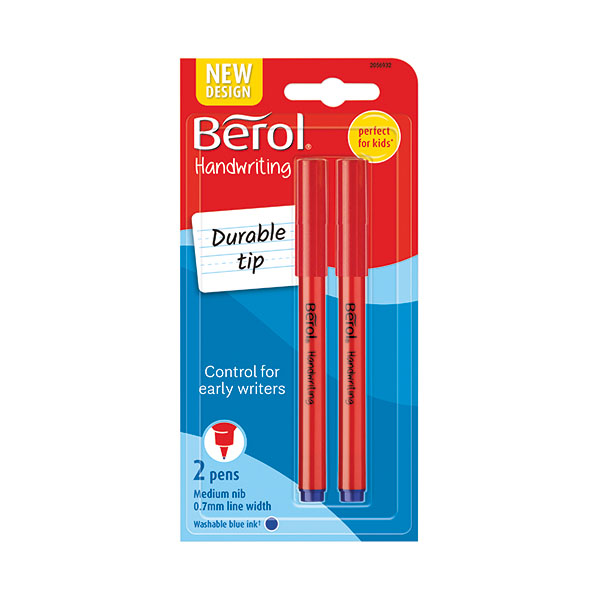 Berol H/writing Pen Twin Pk Blu P12