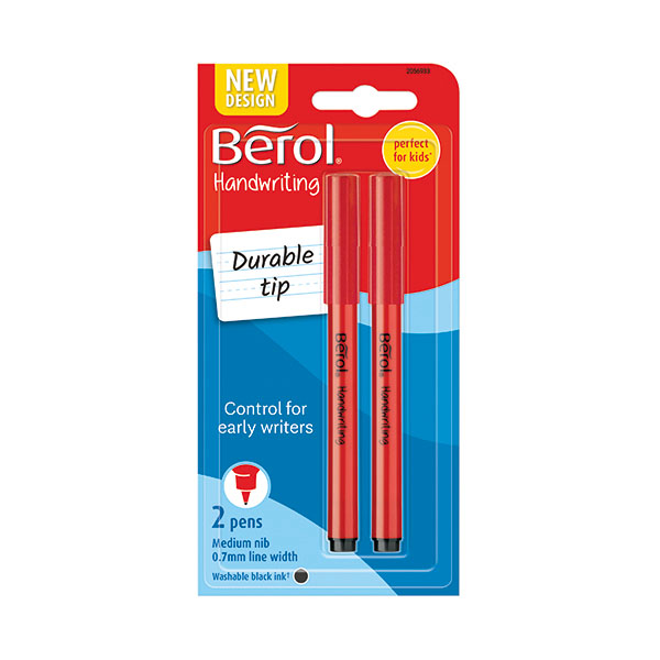 Berol H/writing Pen Twin Pk Blk Pk12