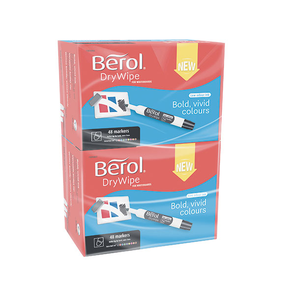 Berol D/Wipe Bullet Marker Asst Pk96
