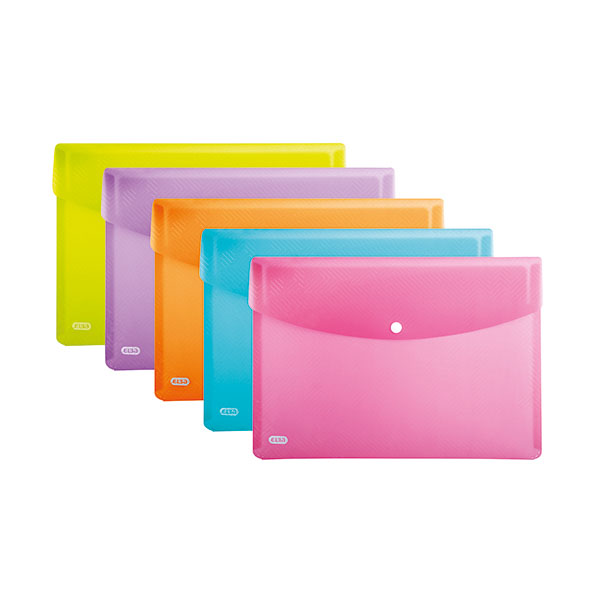 Elba Snap Wallet PP A4 Assorted Pk5