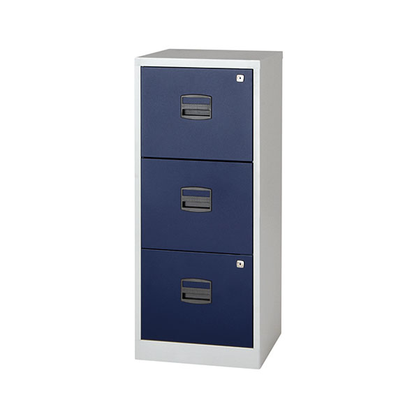 Bisley 3 Drw Home Filing Grey/Blue