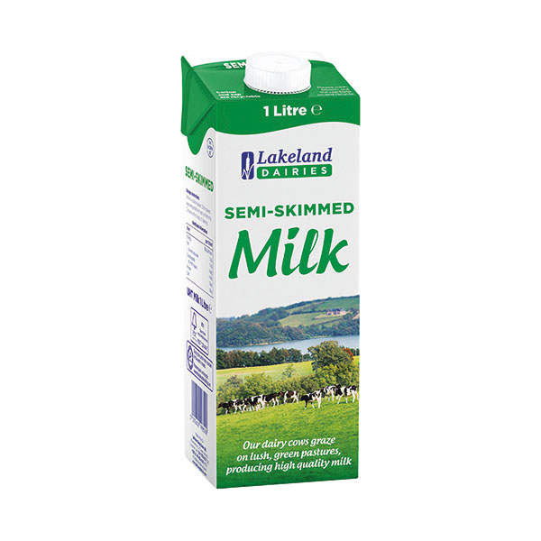 Lakeland Semi-Skim Milk 1 Litre Pk12