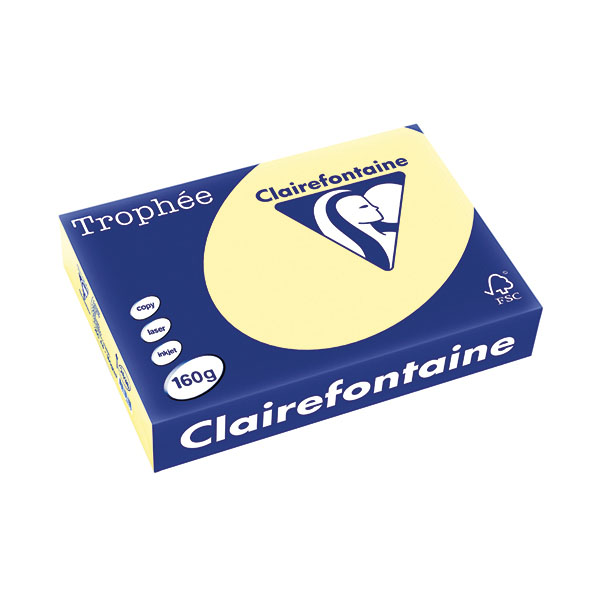 Trophee Card A4 160gm Canary Pk250