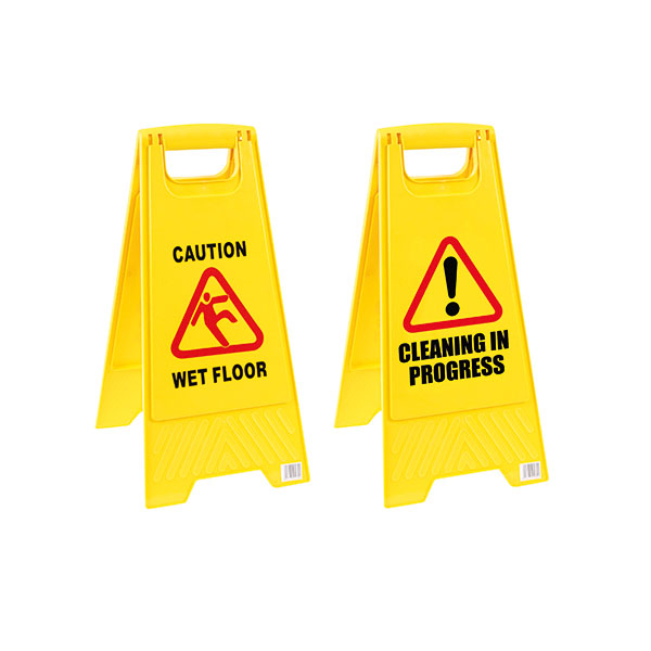 2Work Saf Sign Caution Wet Floor Ylw