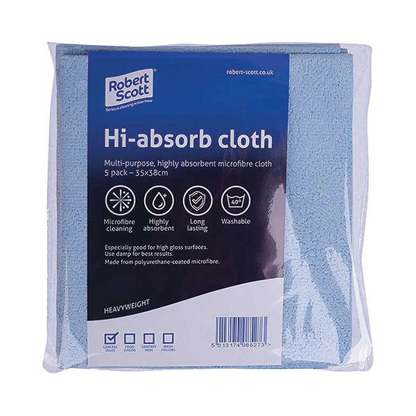 Robert Scott Hiabsorb Cloth Blu Pk5