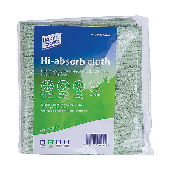 Robert Scott Hiabsorb Cloth Grn Pk5