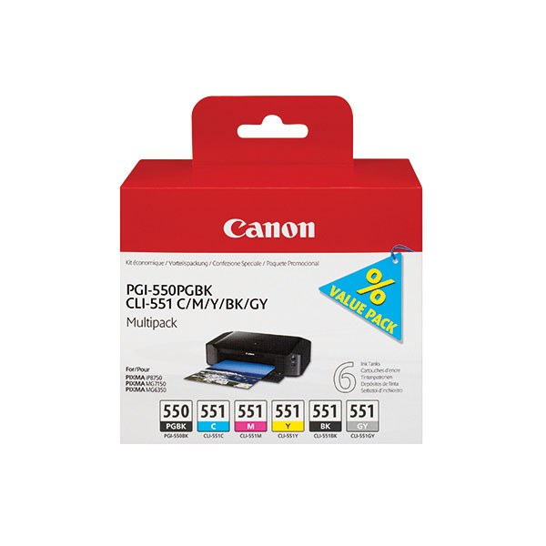 Canon PGI-550/CLI-551 PBK/C/M/Y/BK/G