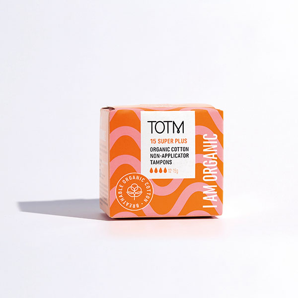 TOTM Orgn Non-App Tampon Super+ Pk15