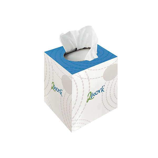 2Work Facial Tissues Cube 70 Sh Pk24