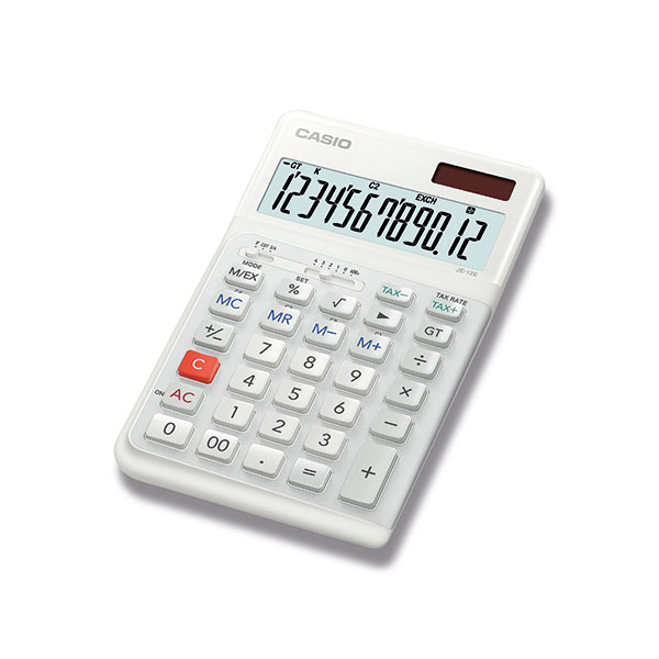 Casio JE-12E 12 Digit Erg Calc Wht