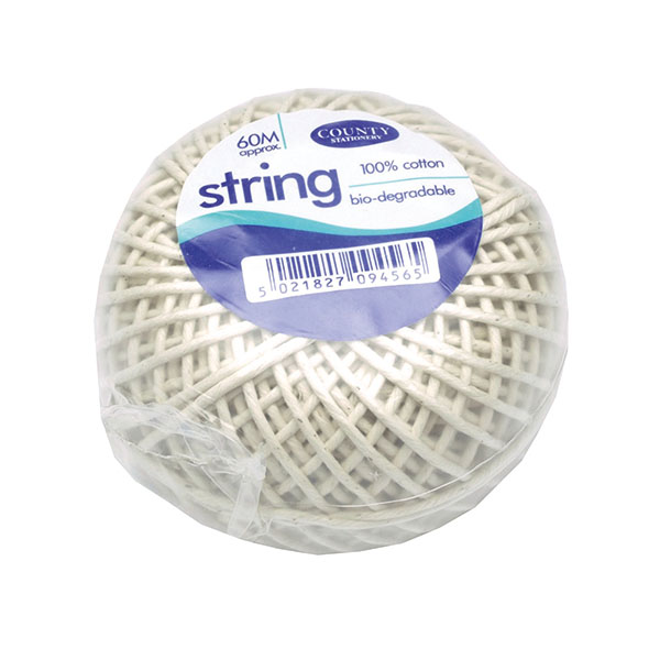 County String Ball Med Cttn 60m Pk12