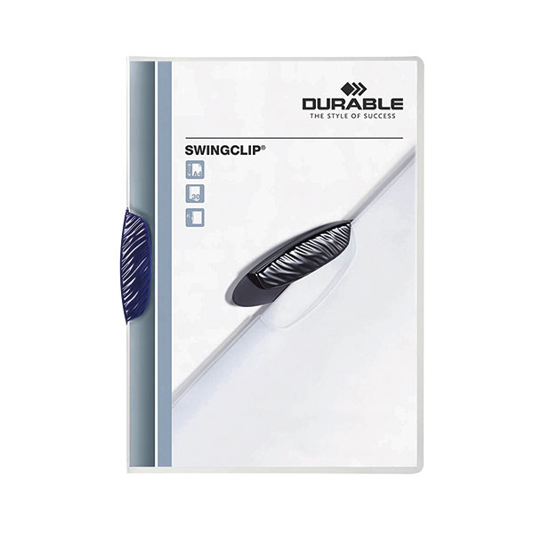 Durable SWINGCLIP Folder Dk Blu Pk25