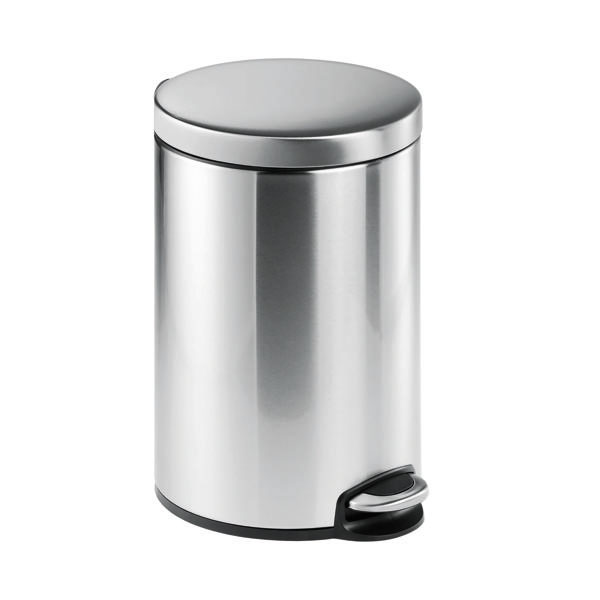 Durable Ssteel Pedal Bin Round 12L