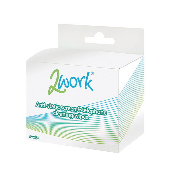 2Work Antistat Scrn/Phone Wipes Pk50