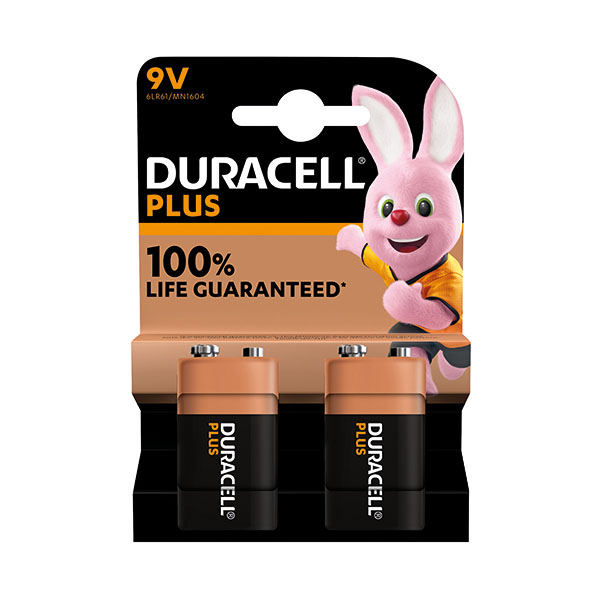 Duracell Plus 9V Battery Pk2