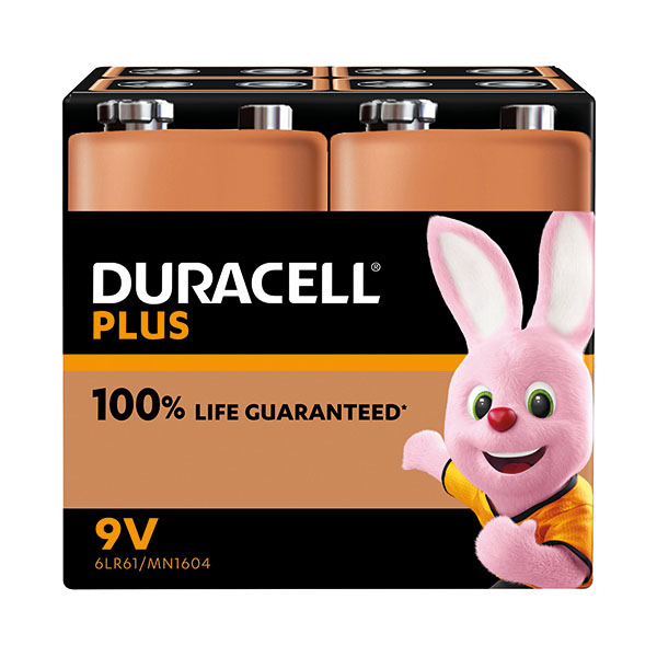 Duracell Plus 9V Battery Pk4