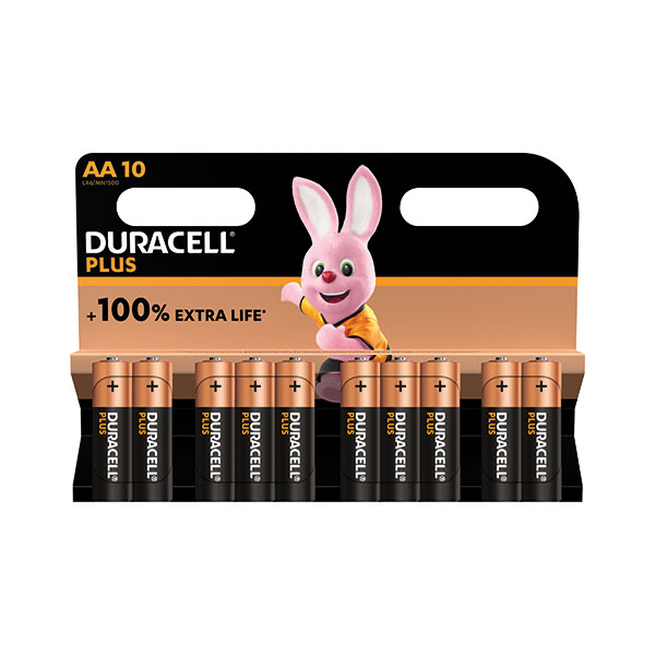 Duracell Plus AA Battery 100% Pk10