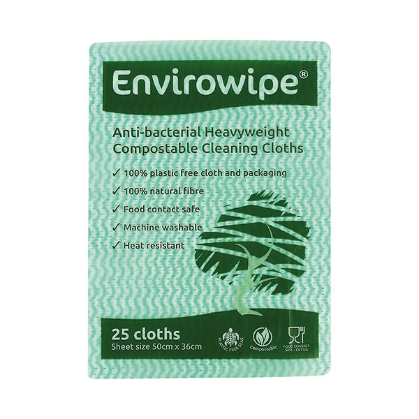 Envirowipe Folded Cloths Green Pk25