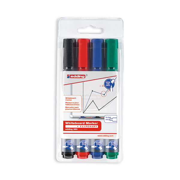 Edding 360 Drywipe Marker Ast Pk4