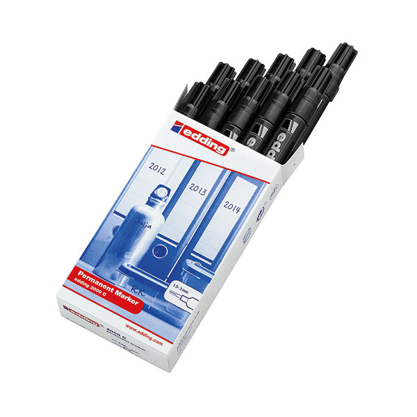 Edding Perm Markers Black 2000C Pk10