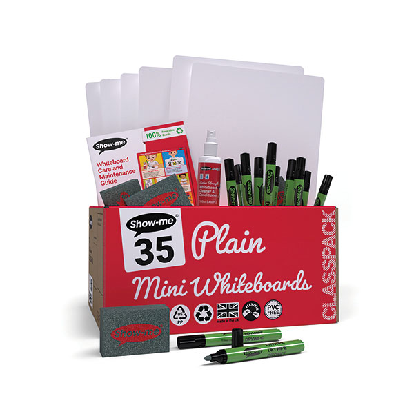 Show-Me Whiteboard A4 Plain Pk35