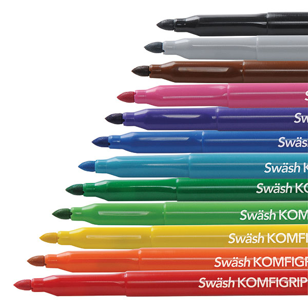 Swash Komfigrip Clring Pen Ast Pk12