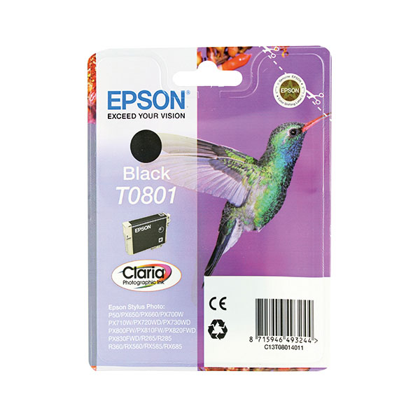 Epson T0801 Photo Ink Cart Blk