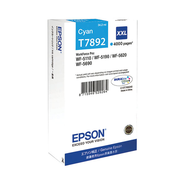 Epson T7892 Ink DURABrite Ult XXL Cy